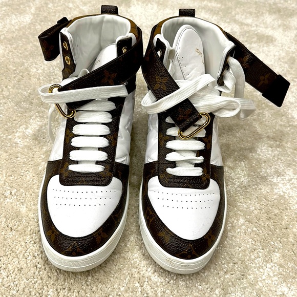 Louis Vuitton Shoes Louis Vuitton High Top Ladies Monogram Sneakers Poshmark